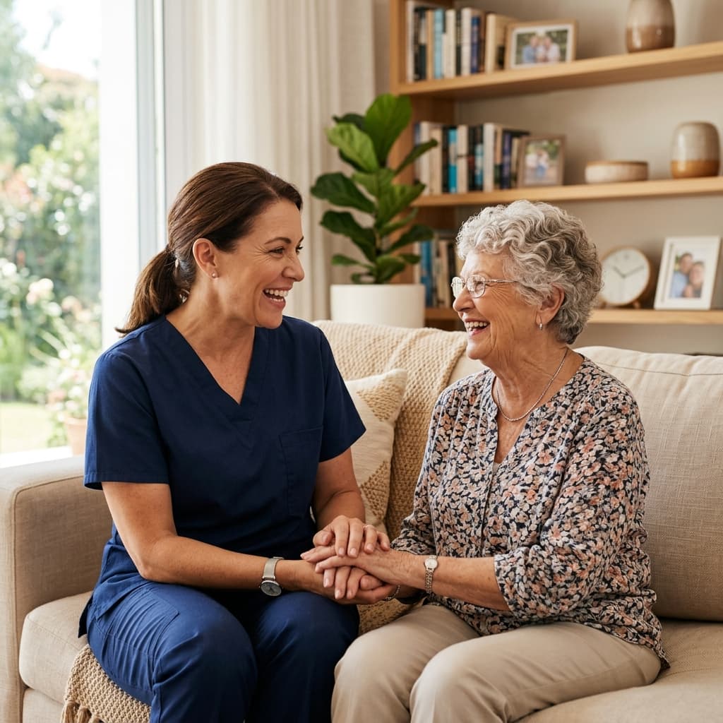 Caregiver with senior